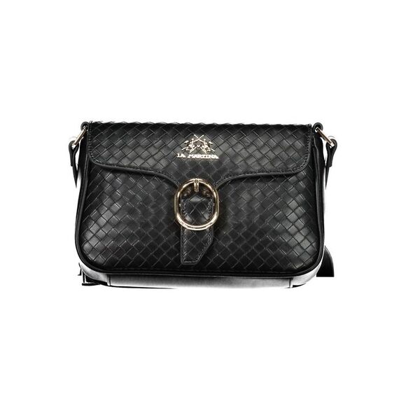 La Martina Black Polyurethane Women Shoulder Women's Bag
